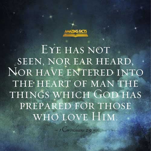 But as it is written, Eye hath not seen, nor ear heard, neither have entered into the heart of man, the things which God hath prepared for them that love him. 1 Corinthians 2:9