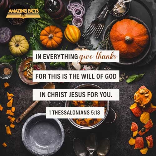 In every thing give thanks: for this is the will of God in Christ Jesus concerning you. 1 Thessalonians 5:18