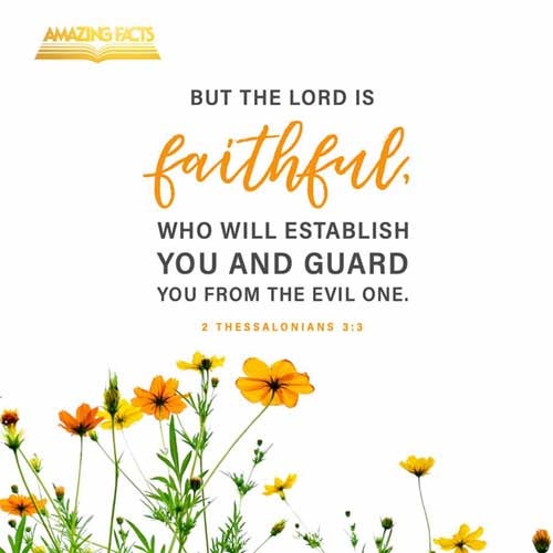 But the Lord is faithful, who shall stablish you, and keep you from evil. 2 Thessalonians 3:3