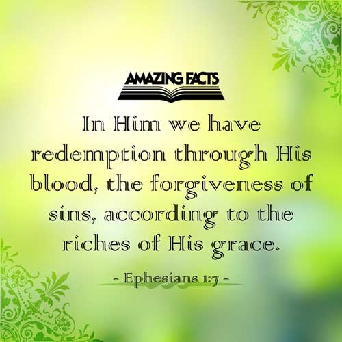 In whom we have redemption through his blood, the forgiveness of sins, according to the riches of his grace; Ephesians 1:7