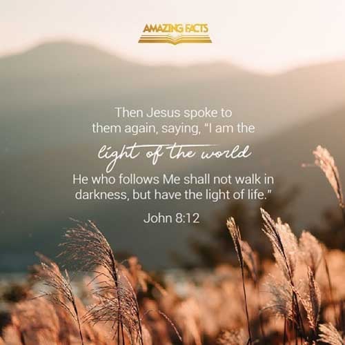 Then spake Jesus again unto them, saying, I am the light of the world: he that followeth me shall not walk in darkness, but shall have the light of life. John 8:12