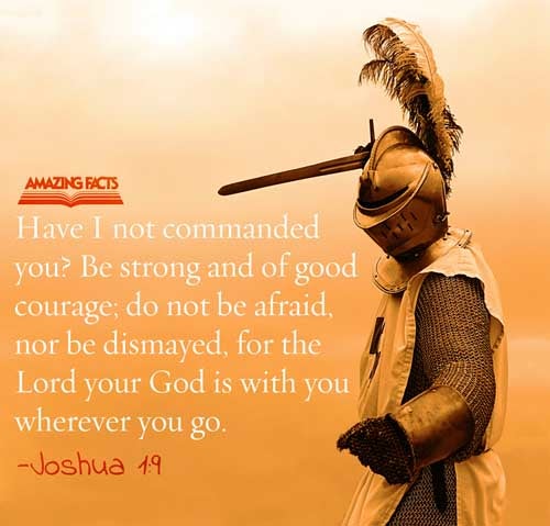 Have not I commanded thee? Be strong and of a good courage; be not afraid, neither be thou dismayed: for the LORD thy God is with thee whithersoever thou goest. Joshua 1:9