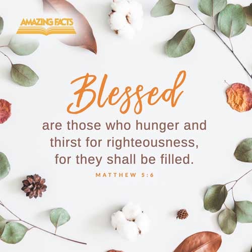 Blessed are they which do hunger and thirst after righteousness: for they shall be filled. Matthew 5:6