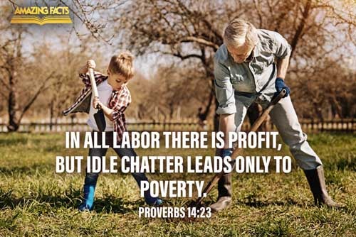 In all labour there is profit: but the talk of the lips tendeth only to penury. Proverbs 14:23