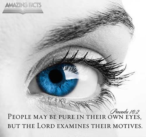 All the ways of a man are clean in his own eyes; but the LORD weigheth the spirits. (Proverbs 16:2)