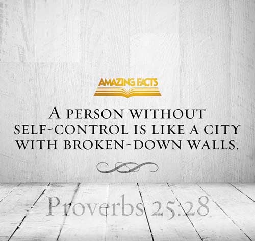 He that hath no rule over his own spirit is like a city that is broken down, and without walls. (Proverbs 25:28)