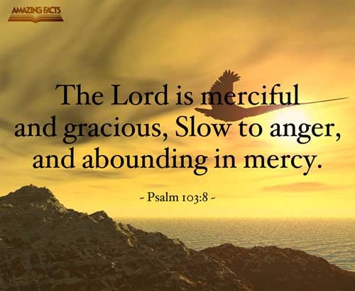 The LORD is merciful and gracious, slow to anger, and plenteous in mercy. Psalms 103:8