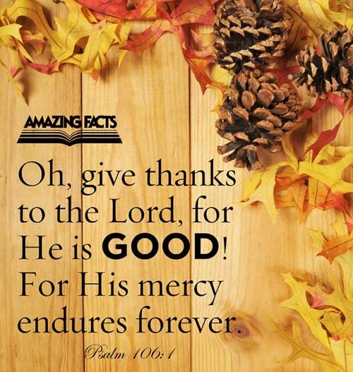 Praise ye the LORD. O give thanks unto the LORD; for he is good: for his mercy endureth for ever. (Psalms 106:1)