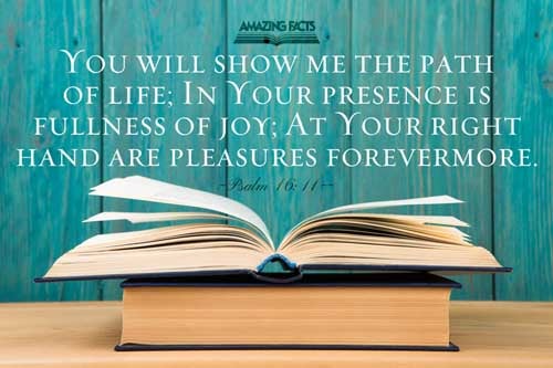 Thou wilt shew me the path of life: in thy presence is fulness of joy; at thy right hand there are pleasures for evermore. Psalms 16:11
