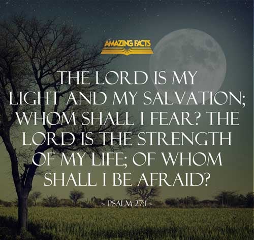 The LORD is my light and my salvation; whom shall I fear? the LORD is the strength of my life; of whom shall I be afraid? Psalms 27:1