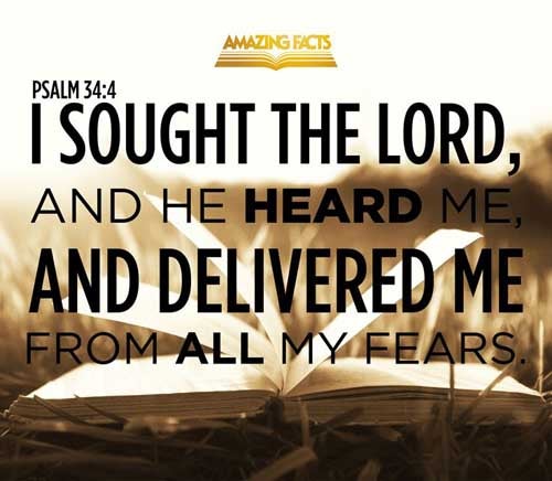 I sought the LORD, and he heard me, and delivered me from all my fears. Psalms 34:4