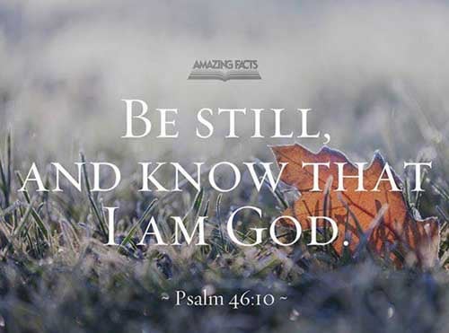 Be still, and know that I am God: I will be exalted among the heathen, I will be exalted in the earth. Psalms 46:10