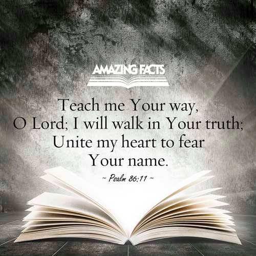 Teach me thy way, O LORD; I will walk in thy truth: unite my heart to fear thy name. Psalms 86:11