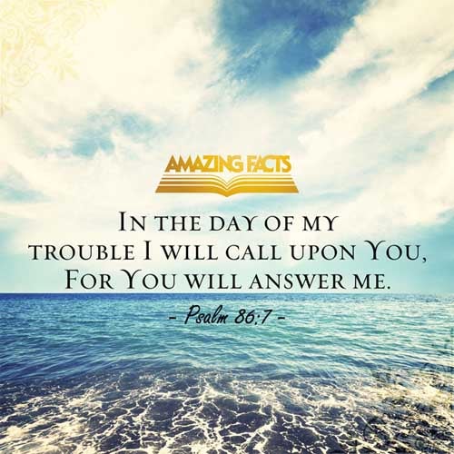 In the day of my trouble I will call upon thee: for thou wilt answer me. Psalms 86:7