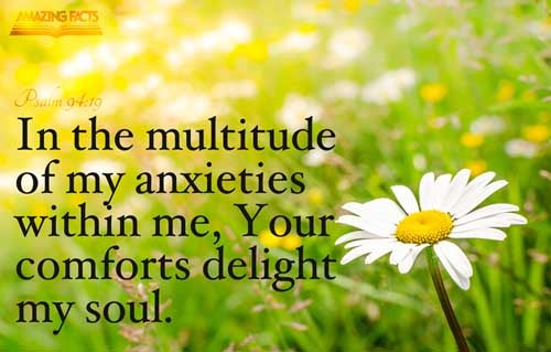 In the multitude of my thoughts within me thy comforts delight my soul. Psalms 94:19