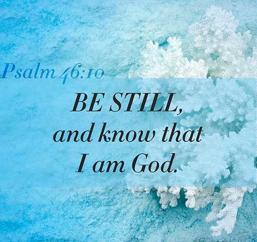 Be still, and know that I am God: I will be exalted among the heathen, I will be exalted in the earth. (Psalms 46:10)