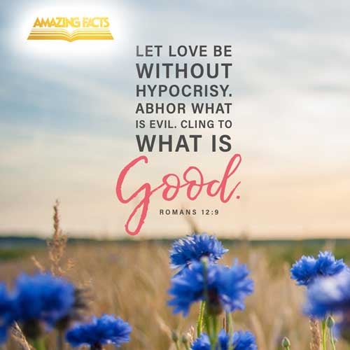 Let love be without dissimulation. Abhor that which is evil; cleave to that which is good. Romans 12:9