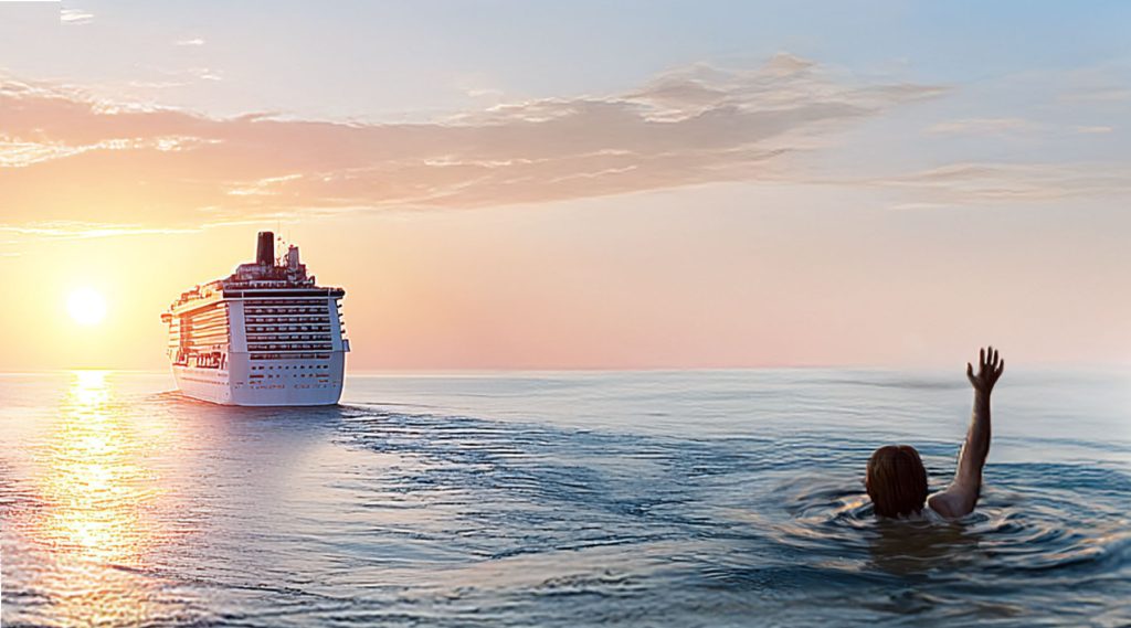 Bevor sie das Schiff verlassen